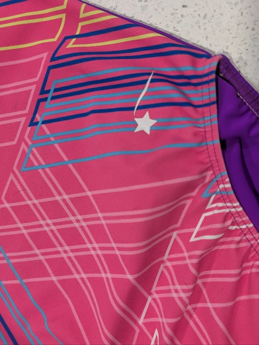 GREAT Destira Gymnastics Dance Leotard CM Medium GEOMETRIC Flipside Flip Side